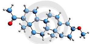 3D image of Methoxypregnenolone skeletal formula