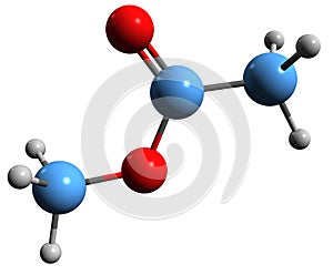 3D image of Methyl acetate skeletal formula