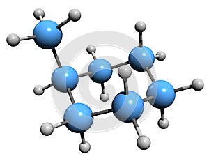 3D image of Methylcyclohexane skeletal formula