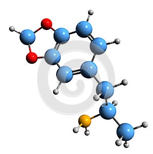 3D image of Methylenedioxyamphetamine skeletal formula