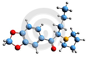 3D image of Methylenedioxypyrovalerone skeletal formula