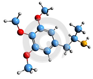 3D image of a-Methylmescaline skeletal formula