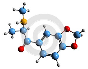 3D image of Methylone skeletal formula
