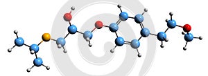3D image of Metoprolol skeletal formula