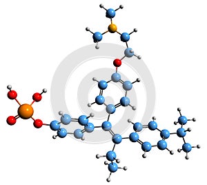 3D image of Miproxifene phosphate skeletal formula
