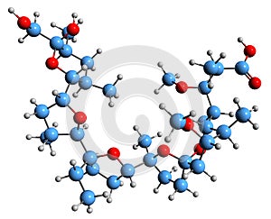 3D image of Monensin skeletal formula