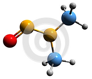 3D image of N-Nitrosodimethylamine skeletal formula
