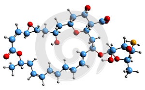 3D image of Natamycin skeletal formula