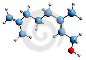 3D image of Nerol skeletal formula