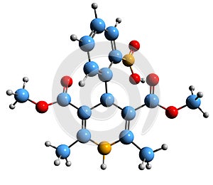 3D image of Nifedipine skeletal formula