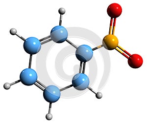 3D image of Nitrobenzene skeletal formula