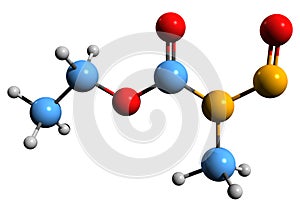 3D image of Nitrosomethylurethane skeletal formula