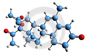 3D image of Nomegestrol acetate skeletal formula