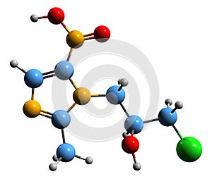 3D image of Ornidazole skeletal formula