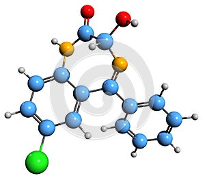 3D image of Oxazepam skeletal formula
