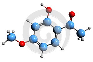 3D image of Paeonol skeletal formula
