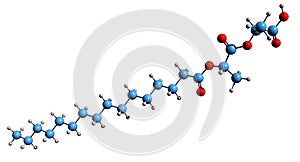 3D image of palmitoyl-2-lactylate skeletal formula