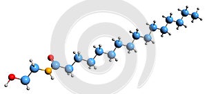 3D image of Palmitoylethanolamide skeletal formula
