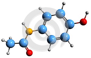 3D image of Paracetamol skeletal formula