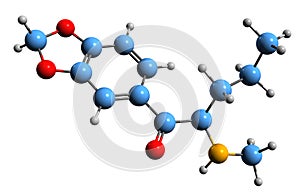 3D image of Pentylone skeletal formula