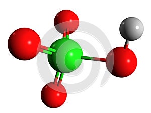 3D image of Perchloric acid skeletal formula