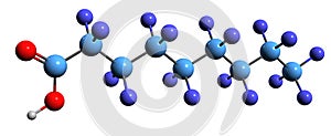 3D image of Perfluorononanoic acid skeletal formula