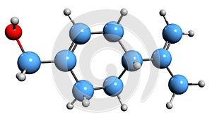 3D image of Perillyl alcohol skeletal formula