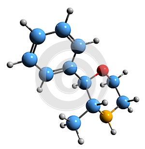 3D image of Phenmetrazine skeletal formula