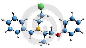3D image of Phenoxybenzamine skeletal formula