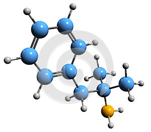 3D image of Phentermine skeletal formula