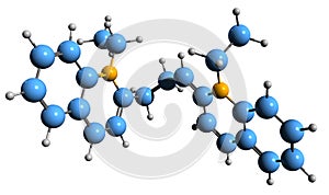3D image of Pinacyanol skeletal formula