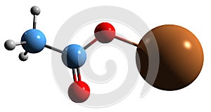 3D image of Potassium acetate skeletal formula