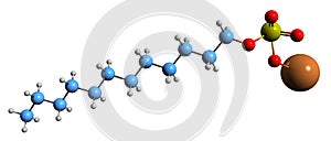 3D image of Potassium lauryl sulfate skeletal formula