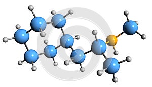 3D image of Propylhexedrine skeletal formula