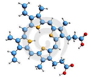 3D image of Protoporphyrin IX skeletal formula