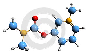 3D image of Pyridostigmine skeletal formula