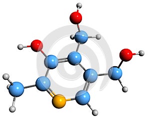 3D image of Pyridoxine skeletal formula