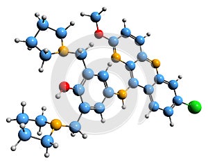 3D image of Pyronaridine skeletal formula