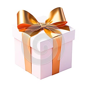 A 3D image of a red gift box with a gold ribbon