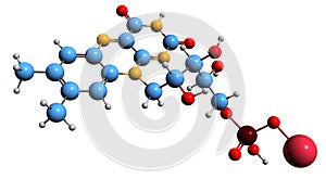 3D image of Riboflavin 5-Phosphate Sodium skeletal formula