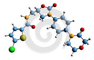 3D image of Rivaroxaban skeletal formula