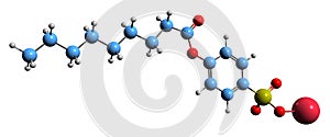 3D image of Sodium nonanoyloxybenzenesulfonate skeletal formula