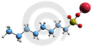 3D image of Sodium octanesulfonate skeletal formula