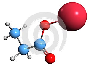 3D image of Sodium propionate skeletal formula