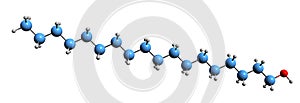 3D image of Stearyl alcohol skeletal formula