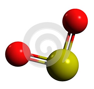 3D image of Sulfur dioxide skeletal formula
