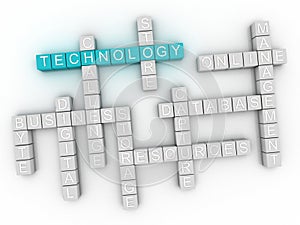 3d image Technology word cloud concept