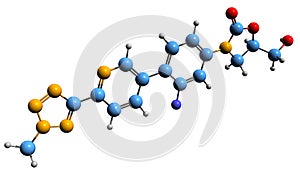 3D image of Tedizolid skeletal formula