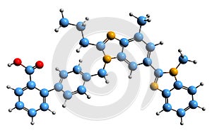 3D image of Telmisartan skeletal formula