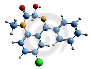 3D image of Temazepam skeletal formula